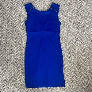 Aqua dress with zipper details!
